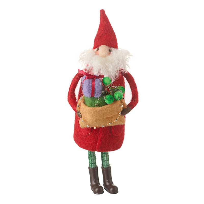 Festive Wool Santa With Presents
