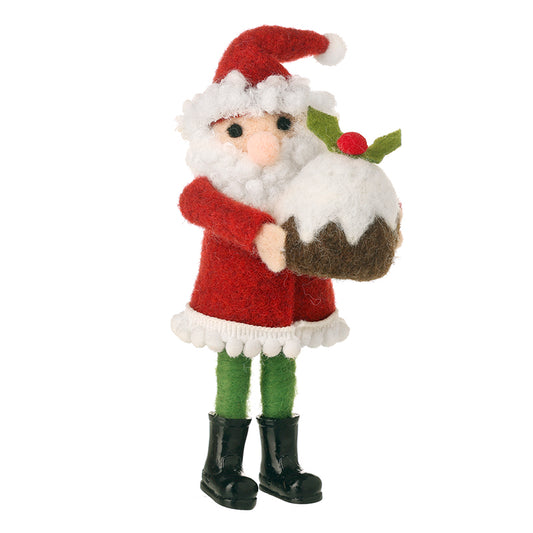 FELT SANTA WITH CHRISTMAS PUDDING