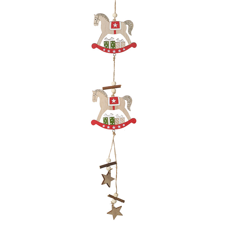 Hanging Rocking Horse & Stars Decoration