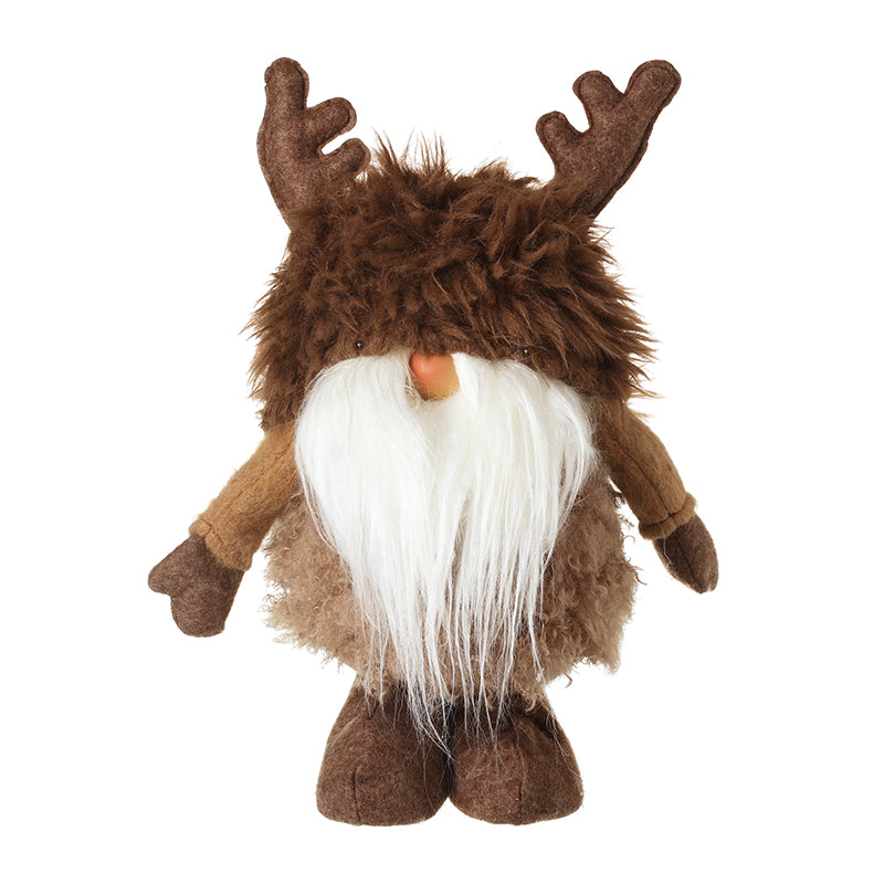 GONK WITH FUR HAT & BROWN ANTLERS