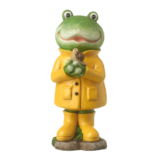 Standing Frog In Yellow Raincoat