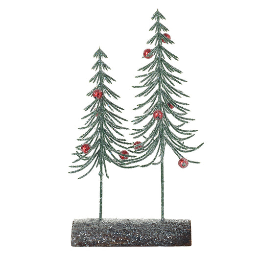 Fir Trees With Red Baubles