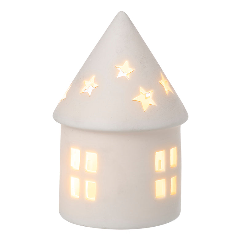 White Round House T Light With Led