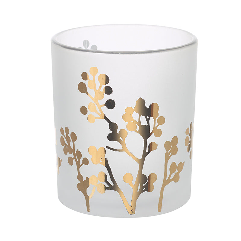 White Glass T Light Holder