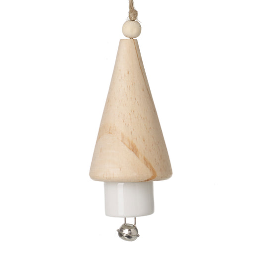 Porcelain And Wooden Cone Bell Hanger