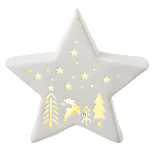 Cut Out White Porcelain Star