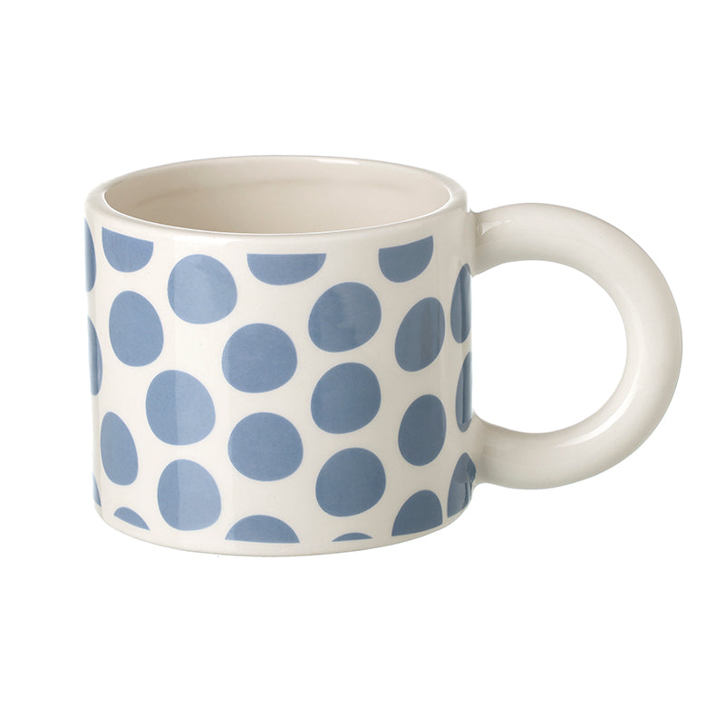 Blue & White Polka Dot Mug