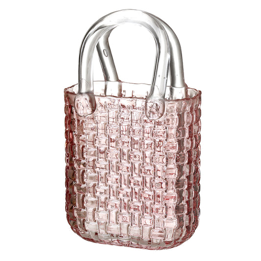 Lrg Pink Glass Bag