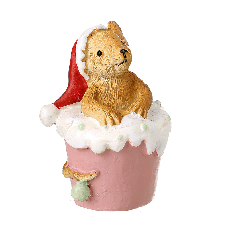 RESIN BEAR WITH CUPCAKE HANGING DECOR