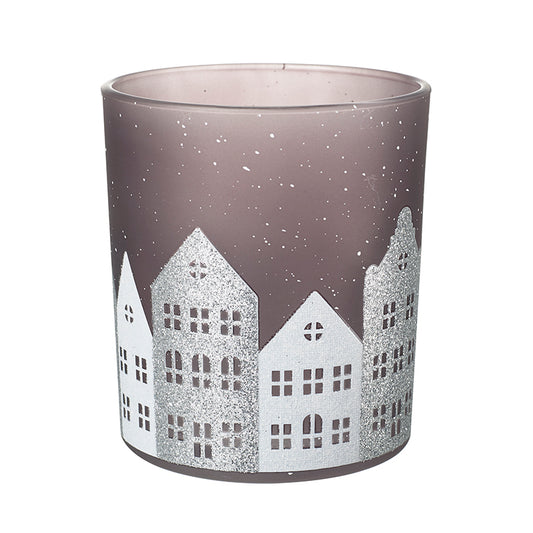 Snowy House Scene T-Light Holder