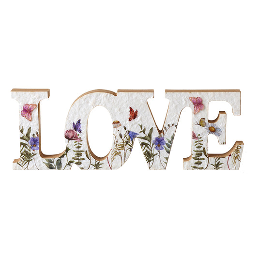 Flower Love Wooden Sign