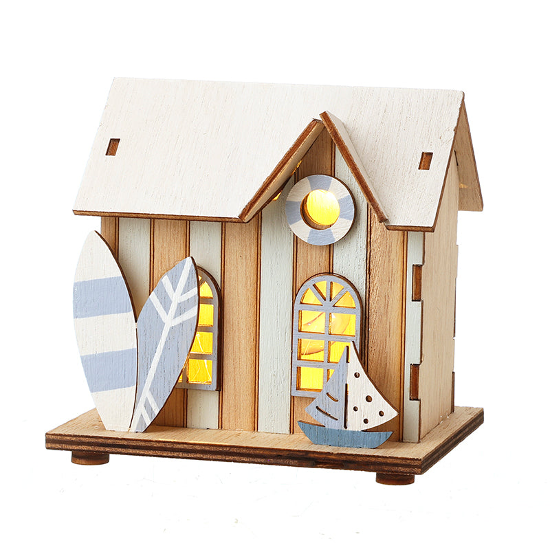 Wooden Light-Up Summer Seaside House