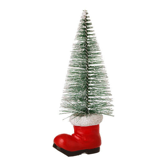 BRUSH TREE IN RED SANTA BOOT BASE
