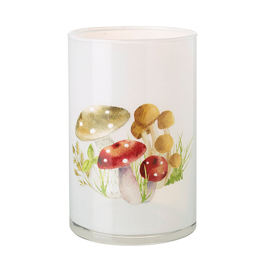 Lg Mushroom Design Opaque Glass Jar