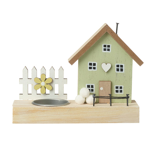 Wooden House T-Light Decoration
