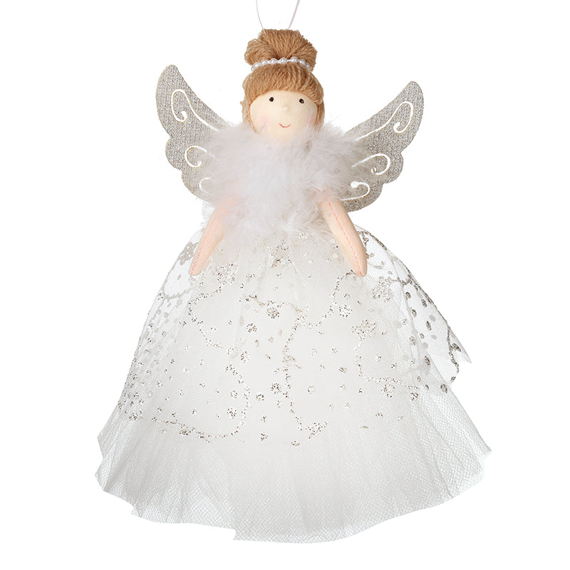 HANGING FAIRY IN WHITE DRESS WITH WINGS