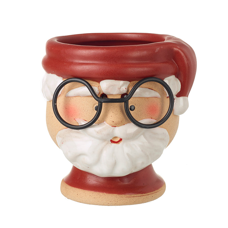 Santa With Glasses Pot