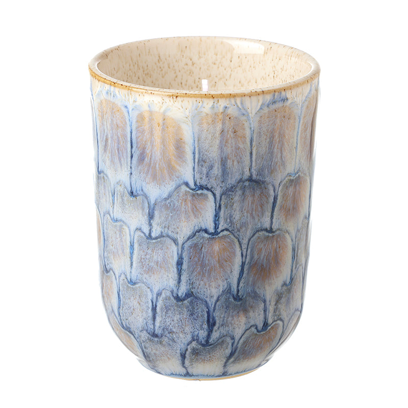 Tall Blue Ceramic Candle