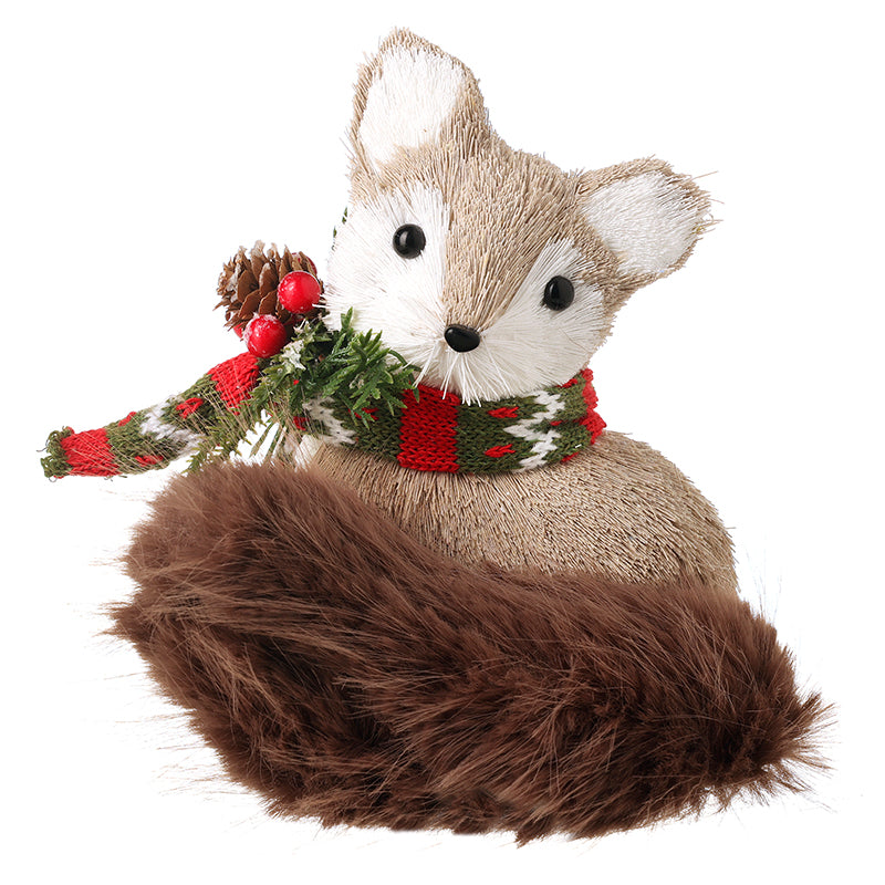 GREY WINTER FOX ORNAMENT