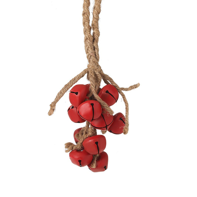 RED METAL BELLS HANGING DECOR
