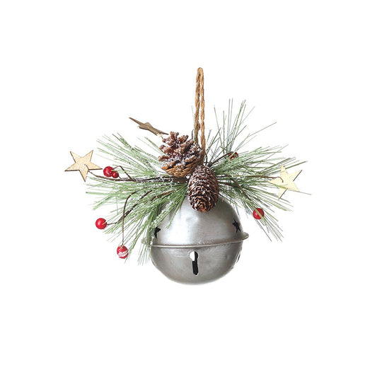 SILVER METAL BELL DECOR