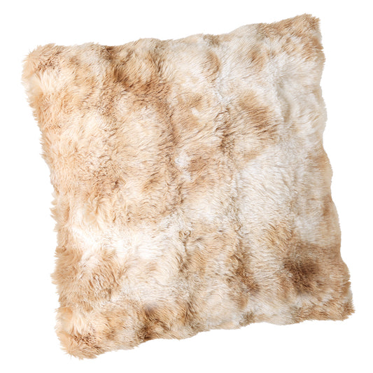 BROWN FAUX FUR SINGLE SIDE CUSHION