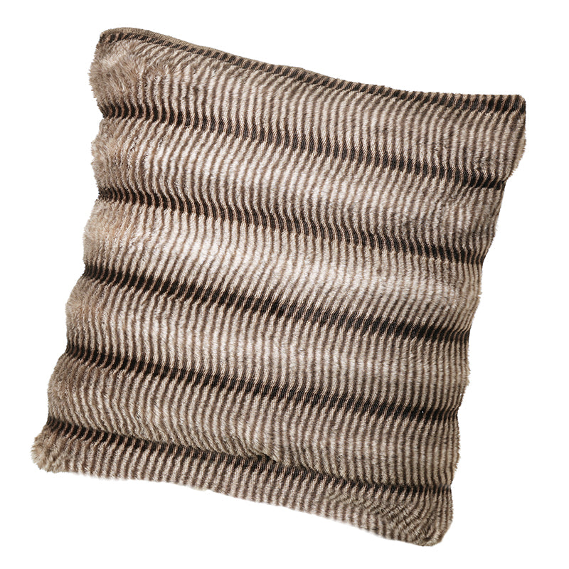 DARK BROWN FAUX FUR CUSHION