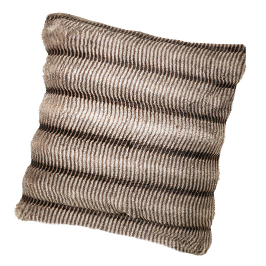 DARK BROWN FAUX FUR CUSHION