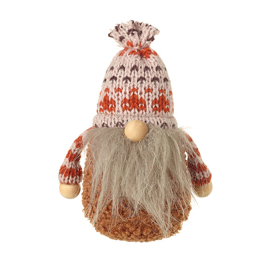 Gonk In Orange Pattern Knitted Hat