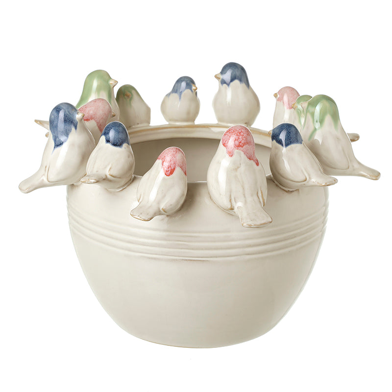 PORCELAIN BIRD POT HOLDER