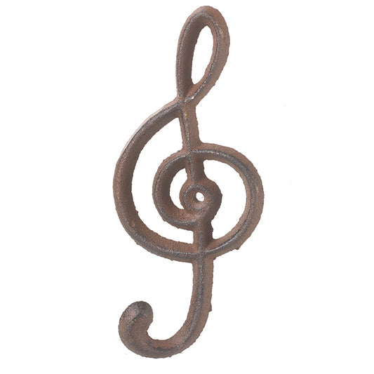 Iron cast treble clef hook
