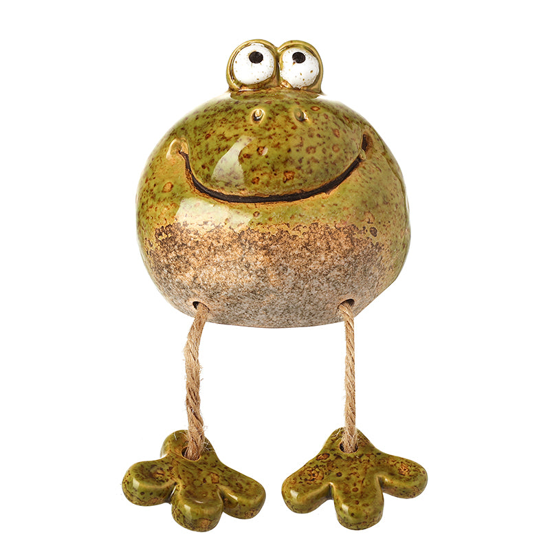 Ceramic Sitting Light Green Frog