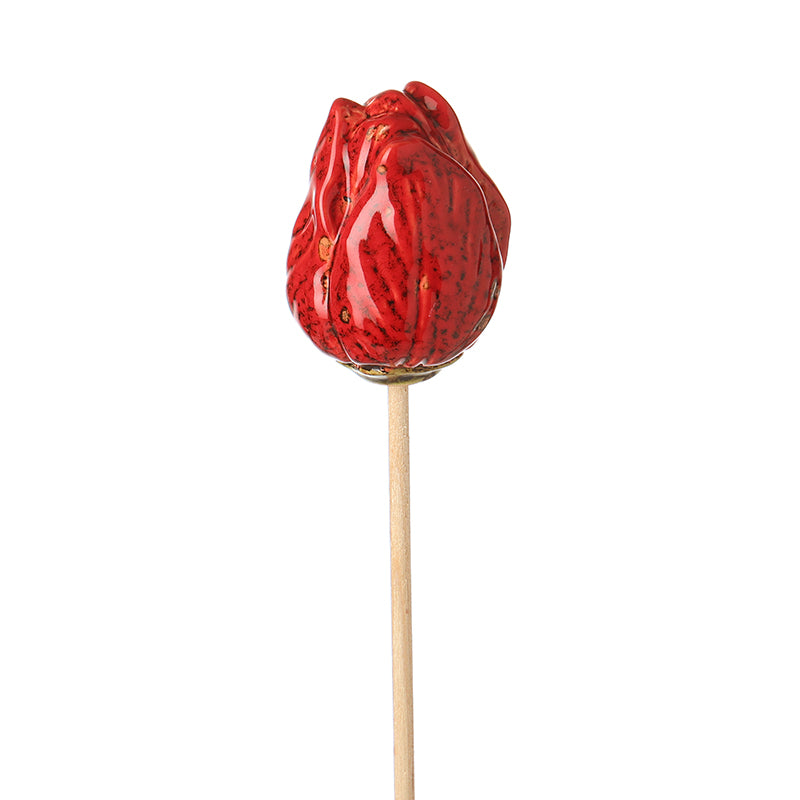 Ceramic Red Tulip On Stick