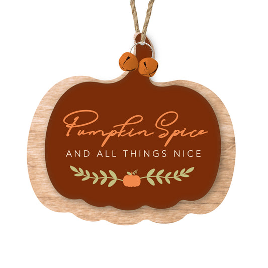 Wooden Pumpkin Spice Hanger Decoration