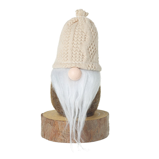 Gonk In Cream Hat On Log