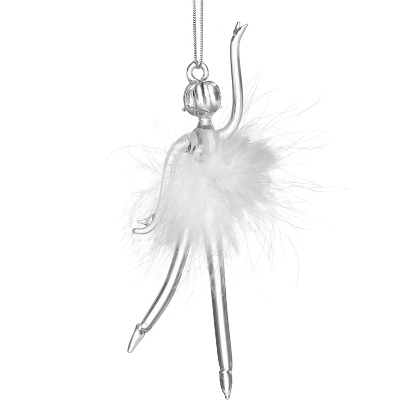 Fluffy Tutu Glass Ballerina Decoration