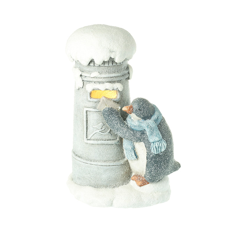 Penguin & Postbox Light-Up Decoration