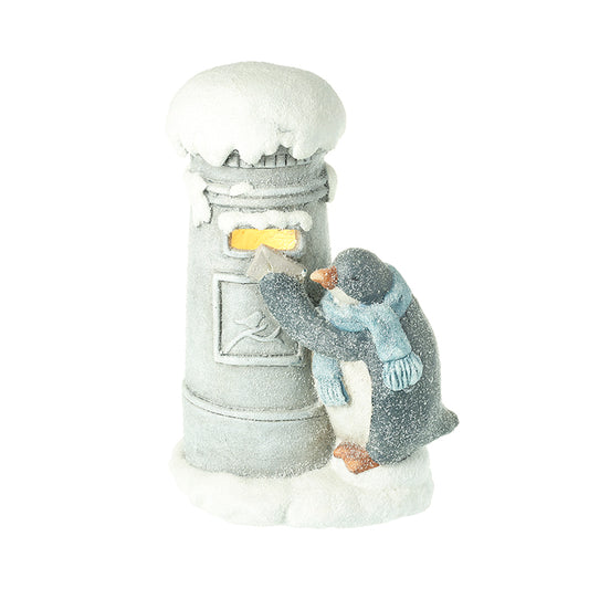 Penguin & Postbox Light-Up Decoration