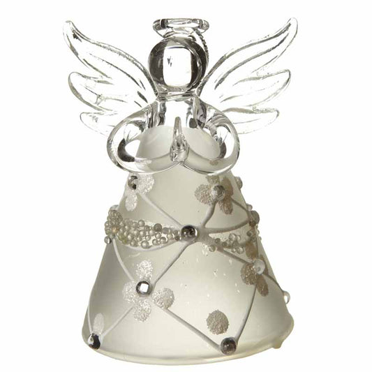 Glass Angel With Flower And Gem Design