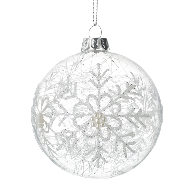 Clear Glass Babule With Snowflake Pearls