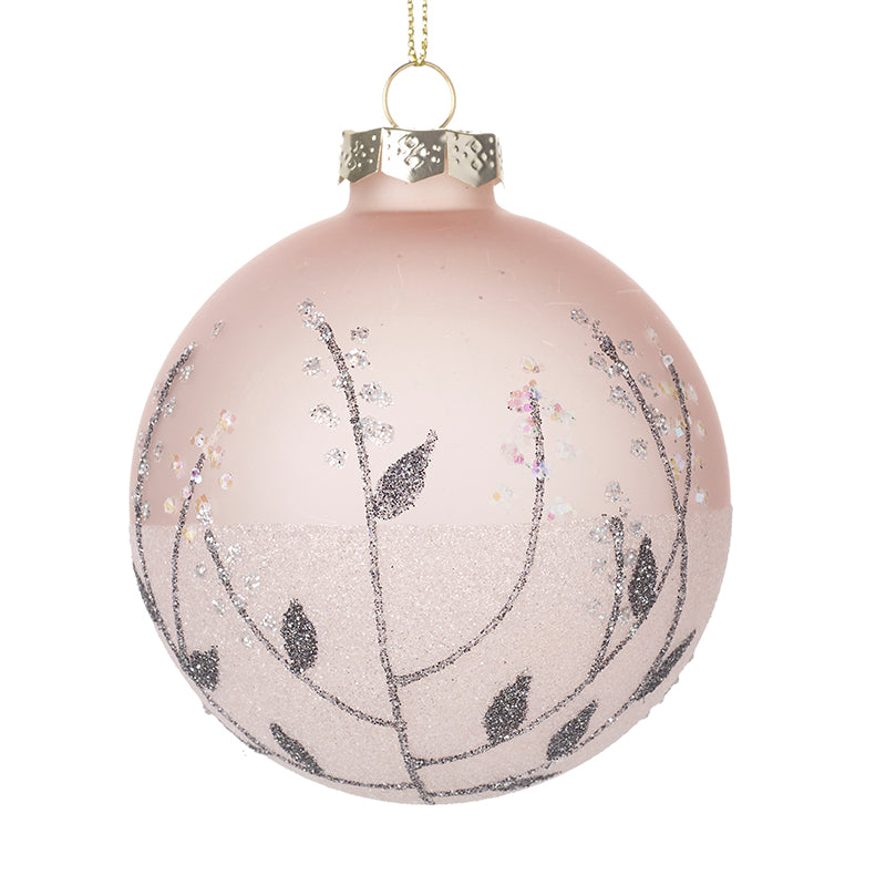 Two Tone Pink Glass Bauble