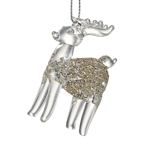 Glass Hanging Reindeer