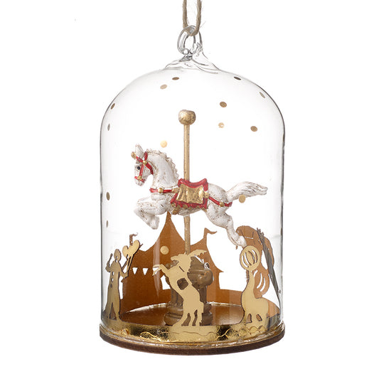 Horse Gallopers In Glass Hanger