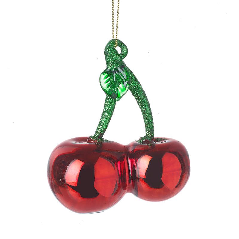 Glass Hanging Red Cherries