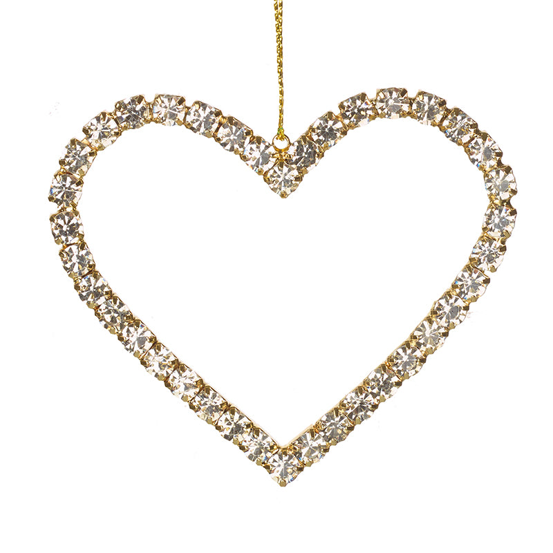 Diamante Cut Out Heart Hanging Dec
