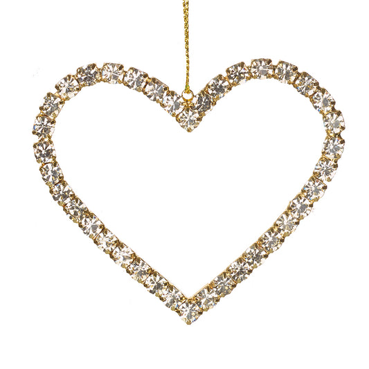 Diamante Cut Out Heart Hanging Dec