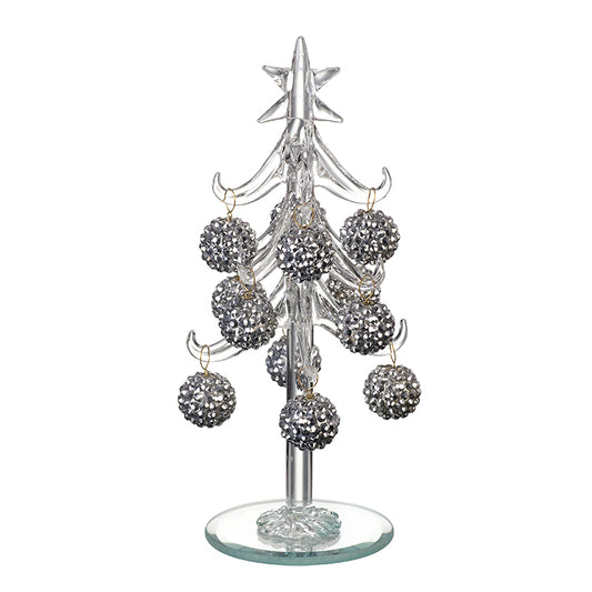 Glass Xmas Tree W/Bauble Set