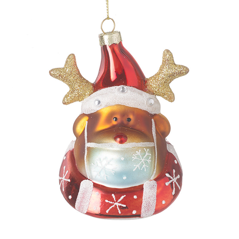 Glass Face Covering Rudloph Decoration