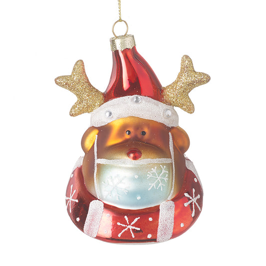 Glass Face Covering Rudloph Decoration