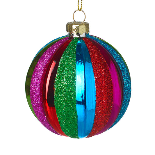 Multicoloured & Faceted Glass Bauble